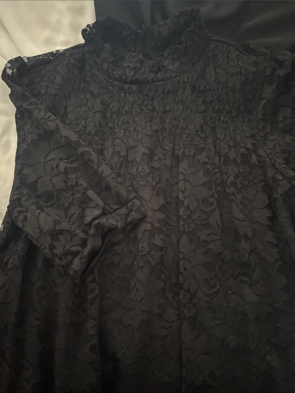 Cable & Gauge Black Lace Short Sleeve Blouse - Picture 9 of 12